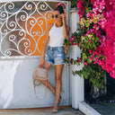 Trendy Women's Distressed Denim Shorts