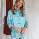 Chic Textured Blouse with Full Button Closure for Women
