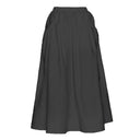 Women's Midi Skirt with Chic Pleats and Stretch Waist