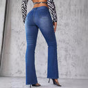 High Waist Flared Jeans in Stretch Denim for Women
