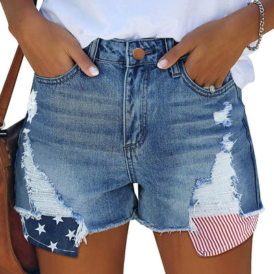 Stylish Destroyed Denim Shorts for Women