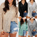 Chic Oversized Glimmering Blouse for Women