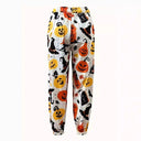 Women's Halloween Motif Pants with Elastic Waist