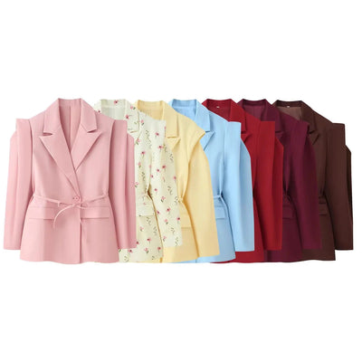 Stylish Women's Blazer Jacket with Wide Shoulders