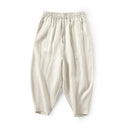 Women's Relaxed Linen Trousers with Elastic Waist