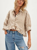 Ruffled Hem Women's Casual Blouse