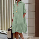Chic Women's Shirt Dress with Convenient Pockets