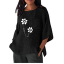 Floral Print Women's Blouse with Chest Pocket