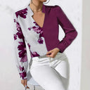 Floral Pattern Women's V-Neck Blouse