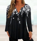Floral V-Neck Women's Blouse in Stylish Design