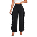 Chic Ruffle Detail Palazzo Pants for Women