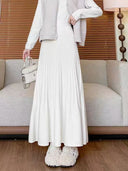 Chic High-Waisted Pleated Skirt for Women