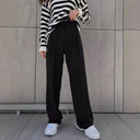 Chic High-Waist Trousers with Crease and Tie Belt
