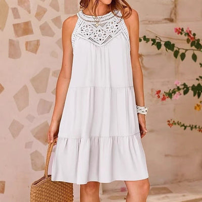 Women's Summer Dress with Crochet Lace Detail
