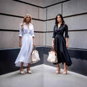 Chic Asymmetric Hem Women's Shirt Dress