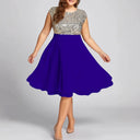 Shimmering Top Flared Skirt Cocktail Dress for Women