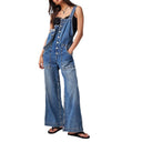 Chic Women's Denim Overalls with Adjustable Straps
