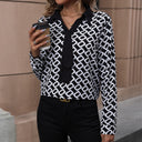 Graphic Tie-Closure Blouse for Women