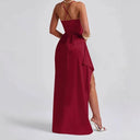 Chic Maxi Dress with Side Slit and Spaghetti Straps
