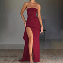 Chic Off-Shoulder Dress with High Slit Design