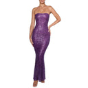 Glittering Evening Dress with Lacing for Women