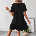 Women's Ruffled Dress with Loose Sleeves