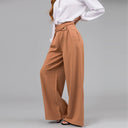 Stylish Bow Collar Blouse with Wide Leg Pants
