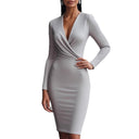 Chic Women's Long Sleeve Wrap Dress in Quality Fabric