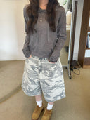 Camouflage Cargo Shorts for Women - Relaxed Fit