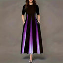 Maxi Dress with Gradient Design and Side Pockets