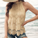 Women's Crochet Blouse with Lace Detailing and Stylish Cut