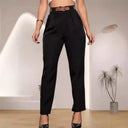 Chic High-Waisted Trousers with Pleats for Women