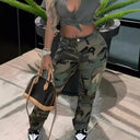 Women's Camouflage Cargo Pants with Multiple Pockets