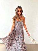 Floral Print Summer Maxi Dress for Women