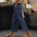 Embroidered Women's Linen Pants for Effortless Style
