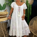 Airy Ruffled Women's Dress with Unique Lace Design