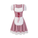 Traditional Check Pattern Dirndl Dress with Romantic Ruffles