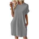 Chic Women's T-Shirt Dress with Convenient Pockets