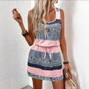 Stylish Women's Dress with Decorative Drawstring and Trendy Stripes
