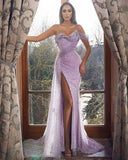 Glamorous Sequin Evening Dress with Chic Slit
