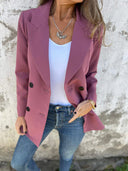 Chic Double-Breasted Blazer with Structured Shoulder Pads