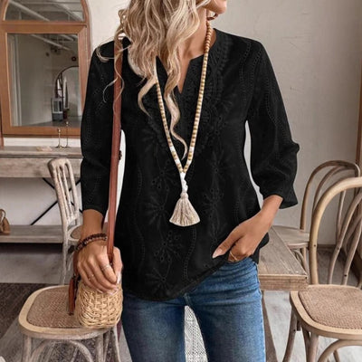 Floral Embroidered Women's Tambour Blouse