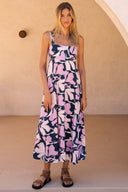 Floral Maxi Dress with Adjustable Straps for Women