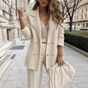 Chic Women's Structured Blazer with Classic Buttons