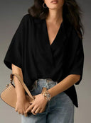 Chic Oversized Short Sleeve Blouse for Women
