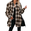 Checked Flannel Shirt for Women with Chest Pockets