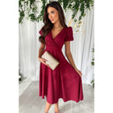 Chic A-Line Midi Dress with Pleats