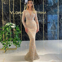 Stunning Sequin Evening Dress with Deep V-Neck