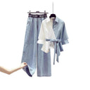 High-Waist Wide Leg Jeans with Elastic Waistband