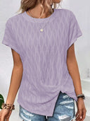 Textured Wave Pattern Women's Cotton Tee